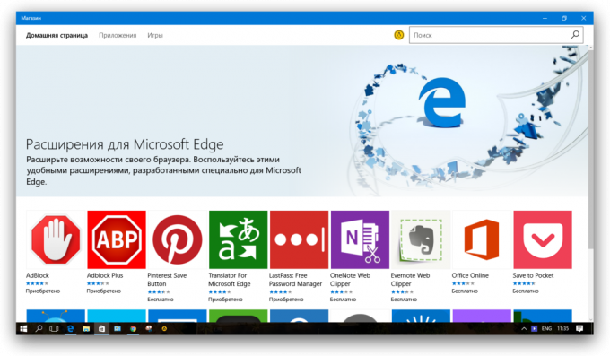 Microsoft Edge: expanzia