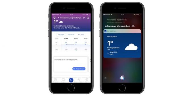 Povolené aplikácie rýchle príkazy Siri v IOS 12: Weather Channel