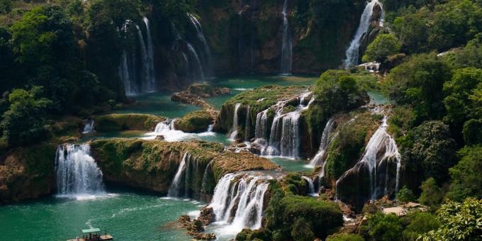 Asian území vedome láka turistov: zákaz gioco-detian padá vodopád, Vietnam, Čína