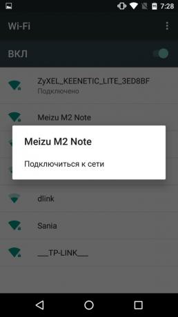 Ako distribuovať internet zo svojho telefónu Android: pripojenie Nexus 5 až Meizu M2 Poznámka k Wi-Fi