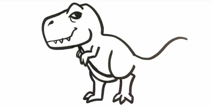 Ako nakresliť tyranosaura: nakreslite zadné nohy