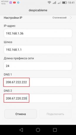 Ako nastaviť DNS-server na Androide