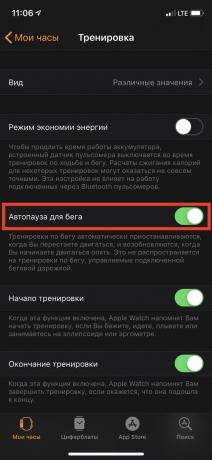 Smart náramok Apple Watch: auto pauza na iPhone