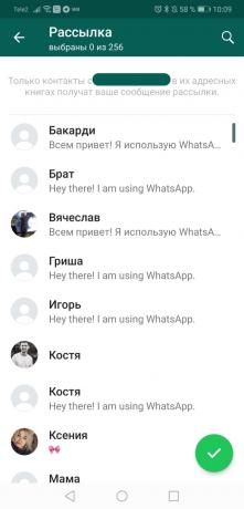 Tipy a triky pre WhatsApp: Zvoľte Kontakty