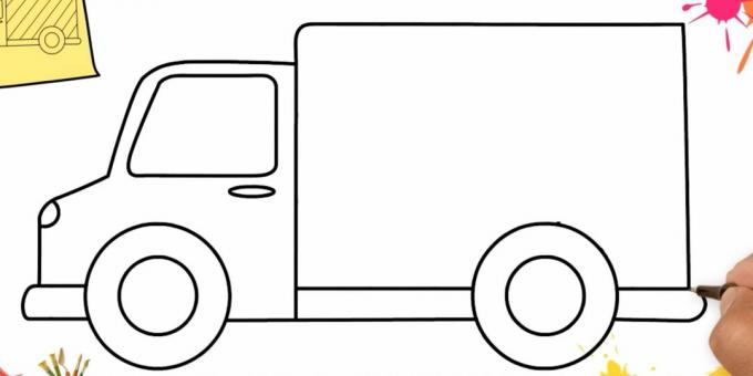 Ako nakresliť nákladné auto: dokončite karosériu