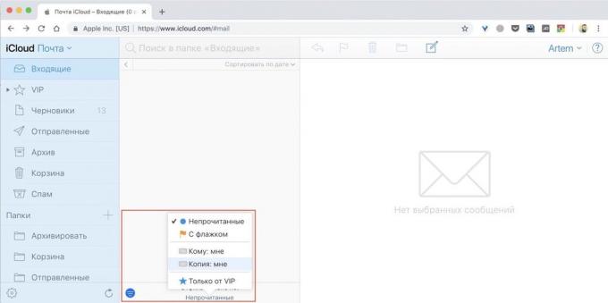 Funkcia iCloud-mail: zobrazovanie správ z ľubovoľného webového prehliadača
