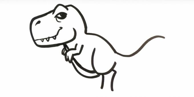 Ako nakresliť Tyranosaura: pridajte brucho a časť labky