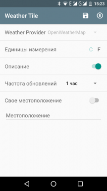 Počasie Quick Settings Tile - Doska s počasím pre novú verziu systému Android