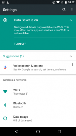 Android N Údaje