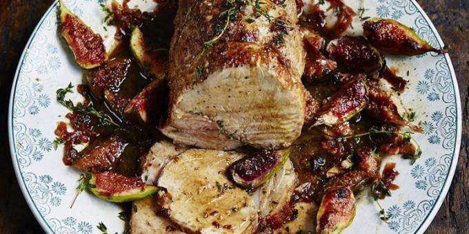 Čo variť bravčové mäso: bravčové mäso s figy, pečené v rúre