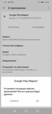 Chyba Play Google: odstránenie Play Google Update