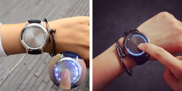 Náramkové hodinky s LED diódami