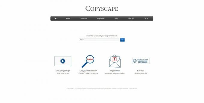 Skontrolujte jedinečnosť textu online: Copyscape