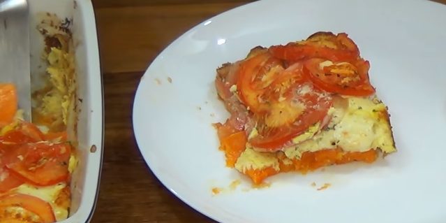 Pečené tekvica s paradajkami a syrom feta