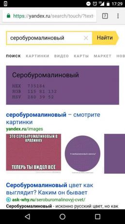 "Yandex": hľadanie farby