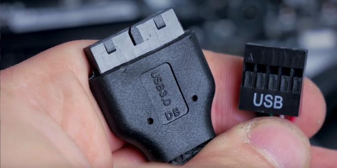 Ako zostaviť počítač: Drôty USB portu sa pripájajú k hlavičkám základnej dosky