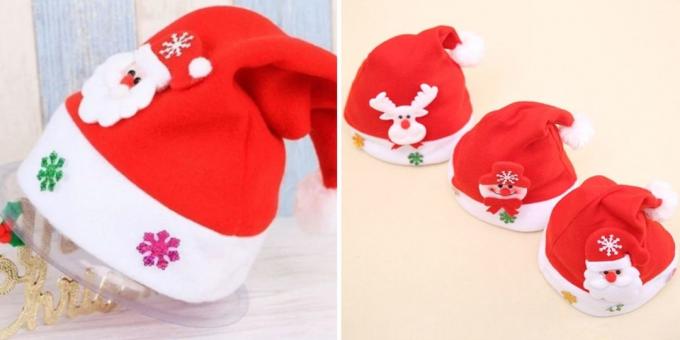 Výrobky s aliexpress vytvoriť novoročné nálady: Cap Santa Claus