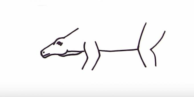Ako nakresliť Stegosaurus: pridajte brucho a zadnú nohu