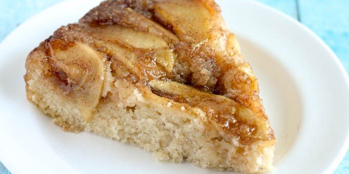 Recepty s jablkami: jablkový koláč Obrátený