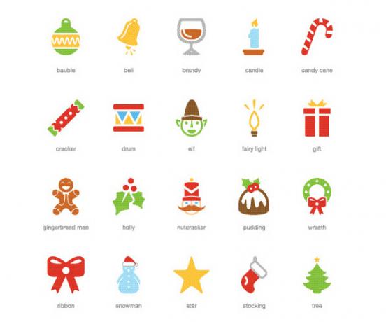 Freebie: Slávnostné vianočné ikona balenia (20 EPS ikony) pomocou Smashing Editorial