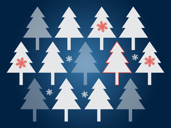 Vianočné stromčeky Vector Background