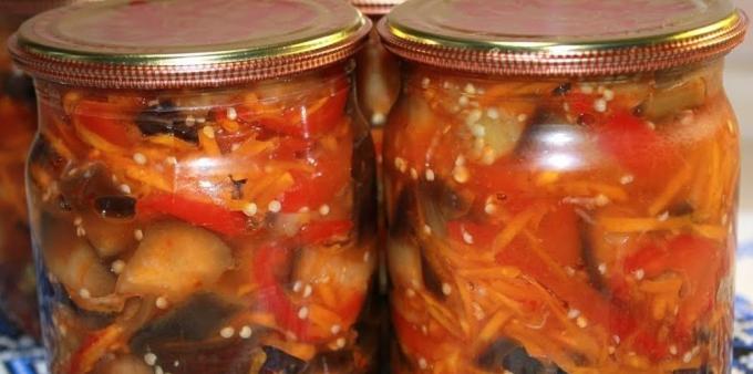 Delicious Baklažán, v zime: baklažán s mrkvou, paprikou a kečupom
