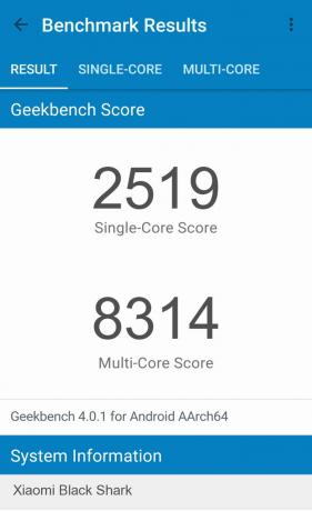 Smartphone Black Shark: Geekbench