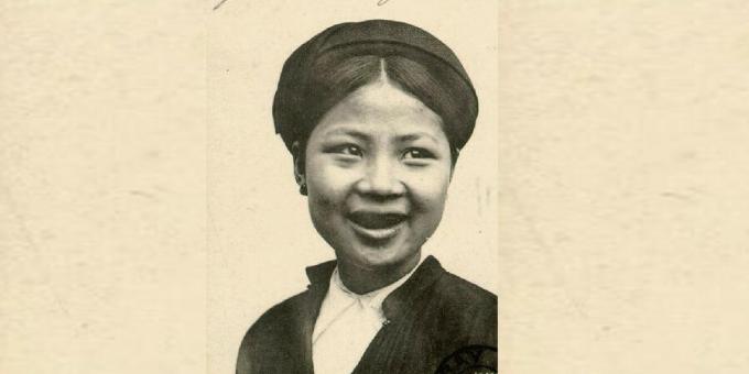 Dejiny kozmetiky: Vietnamská žena so začiernenými zubami, 1908.