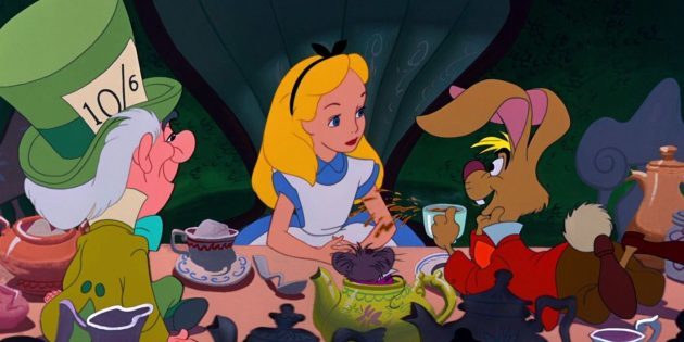 Ešte z animovaného filmu "Alice in Wonderland" v roku 1951