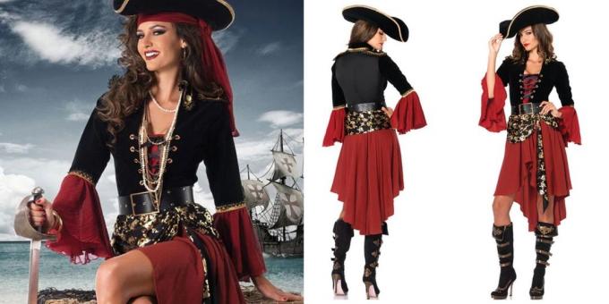 Vianočné kostýmy pre dospelých: pirátsky kapitán