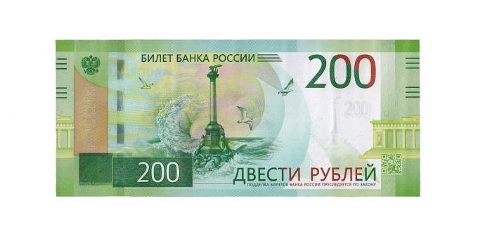 falšované peniaze: 200 rubľov