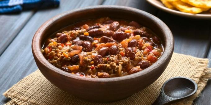 Chili con carne s morčacím mäsom