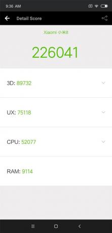 preskúmanie Xiaomi Mi 8: AnTuTu