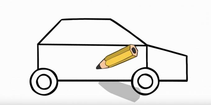 Ako nakresliť policajné auto: nakreslite predok