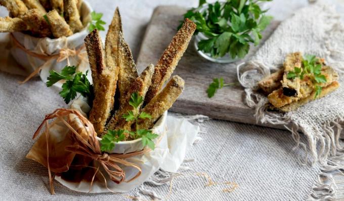 Obaľované chrumkavé baklažány