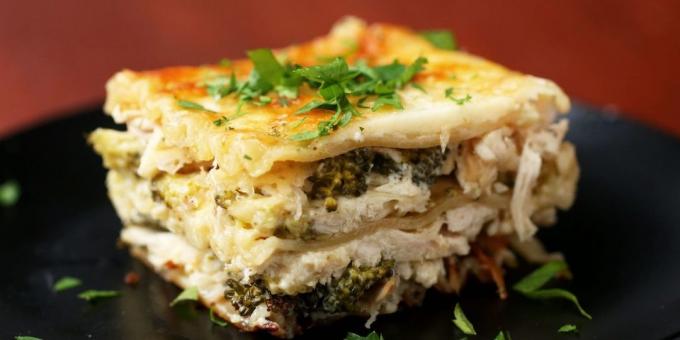 Lasagne recept s kuracím mäsom a brokolicou
