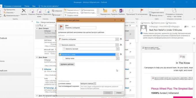 Microsoft Outlook: Rýchla akcia