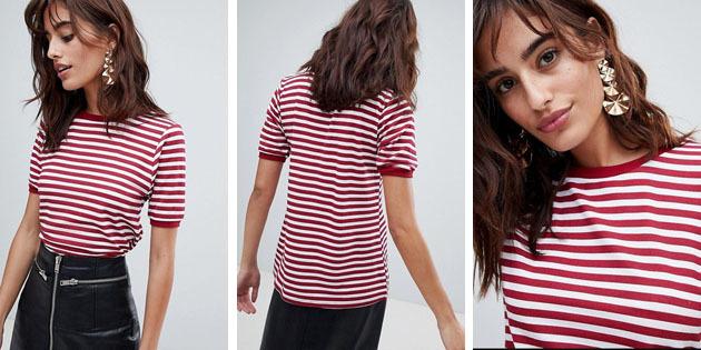 Dámske módne tričká z európskych obchodoch: Tričko Boohoo červená