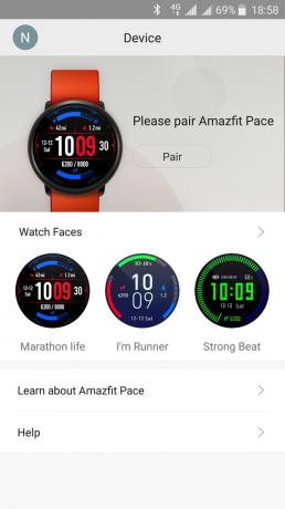 Xiaomi Amazfit Pace: Práca s aplikáciou