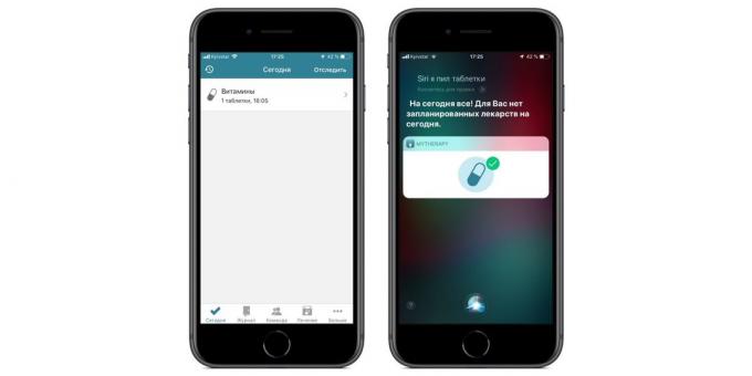 Povolené aplikácie rýchle príkazy Siri v IOS 12: pripomenutie o užívaní lieku