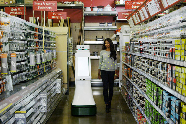 OSHbot robot Lowe je hypermarket