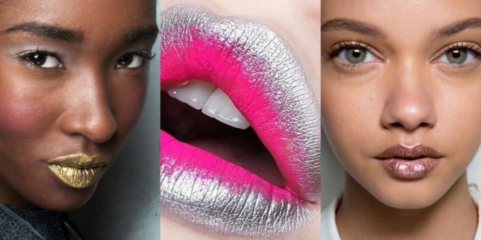 Nová make-up: pery metalické farby
