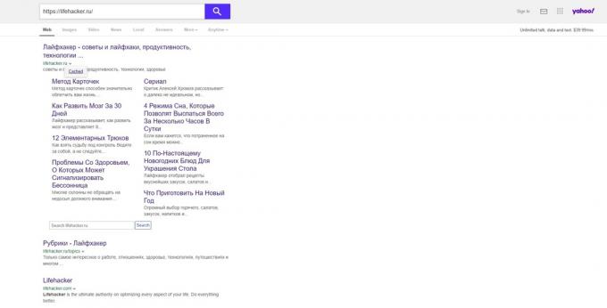 Vzdialená stránka: Vyrovnávacia pamäť Yahoo