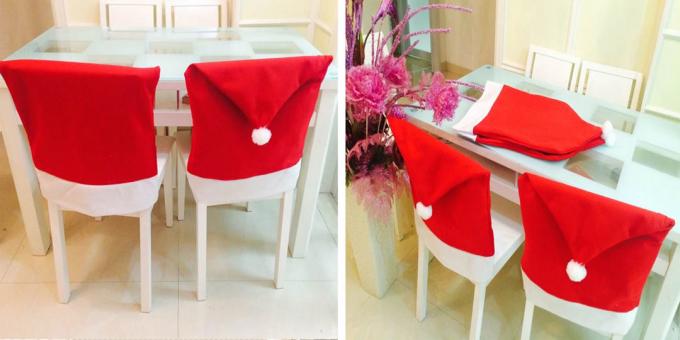 Vianočné ozdoby s aliexpress: operadla poťahy na stoličkách