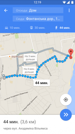 Aplikácia Google Maps navigovať krok