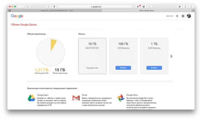Gmail schránky: objem skladovanie