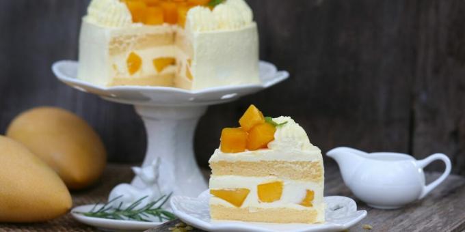 Piškótový koláč s mangom
