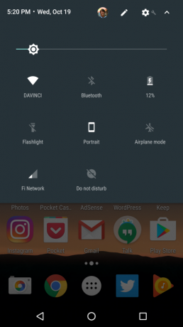 Android 7.1 rýchlej voľby Nast