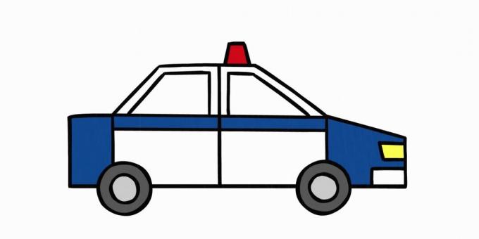 Ako nakresliť policajné auto