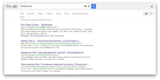 vyhľadávania v Google: hľadanie rôznych slov